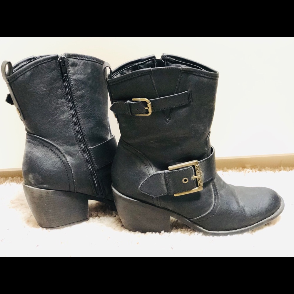 G by Guess Leather Side Zip Boots